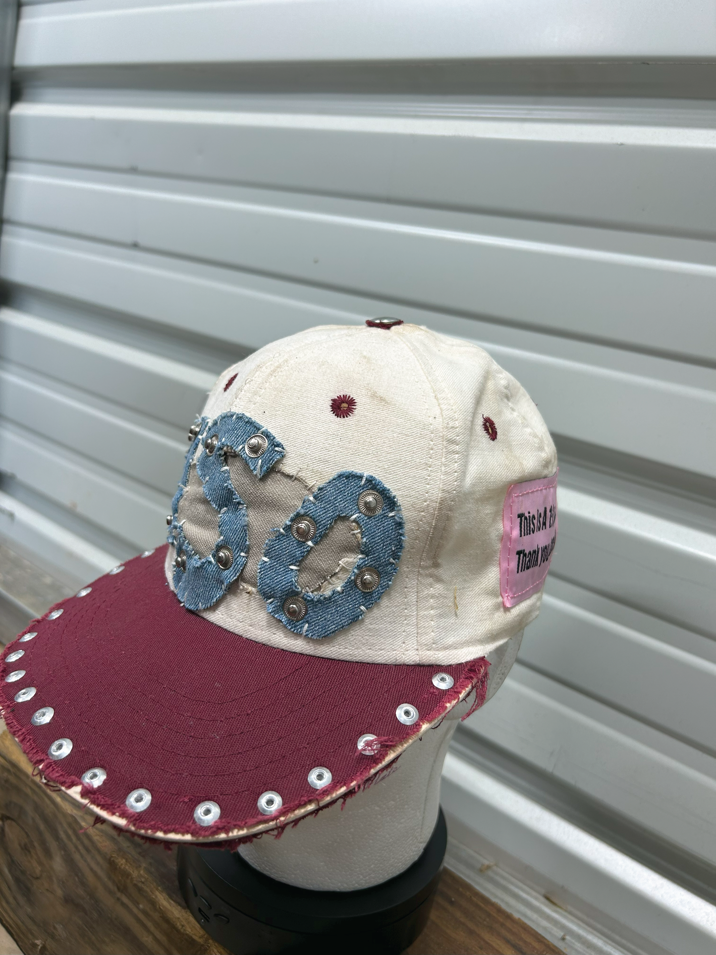 Distressed Rivet Hat