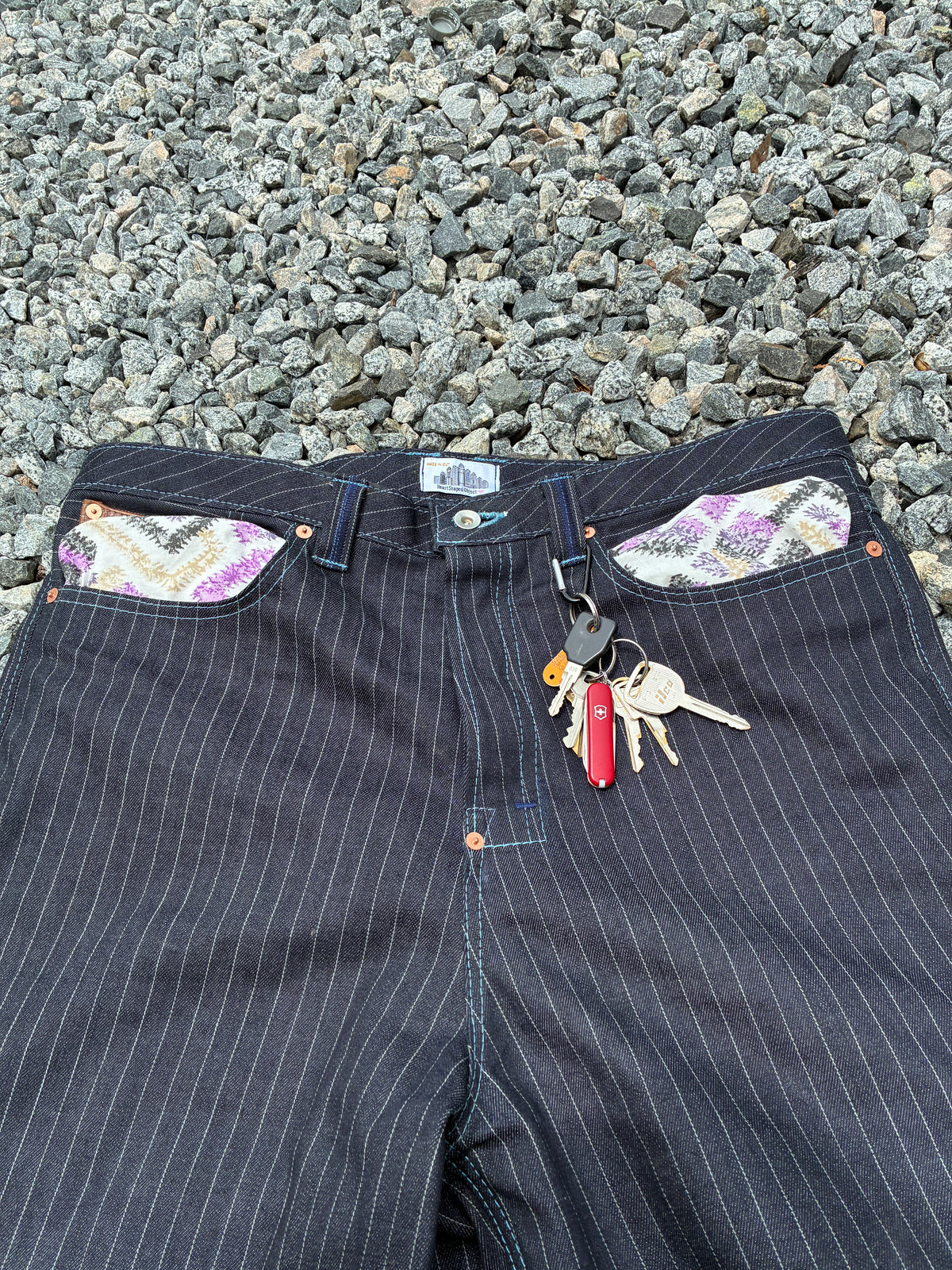 Pinstripe Carpenter Jorts Size 38