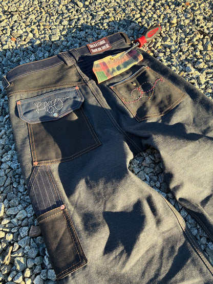 14 oz Relaxed/ Baggyish Scrap Jeans Size 35