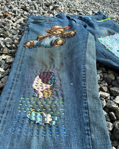 "The Lord is my light" bootcut jeans 32x32