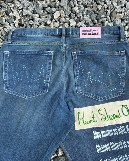 "The Lord is my light" bootcut jeans 32x32